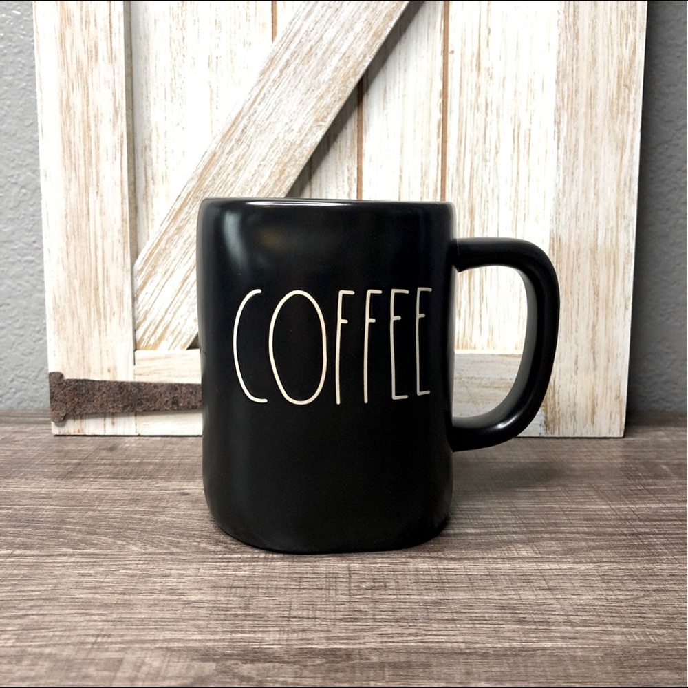 Rae Dunn Black COFFEE Mug Magenta Artisan Collection Fall Kitchen Tea & Coffee